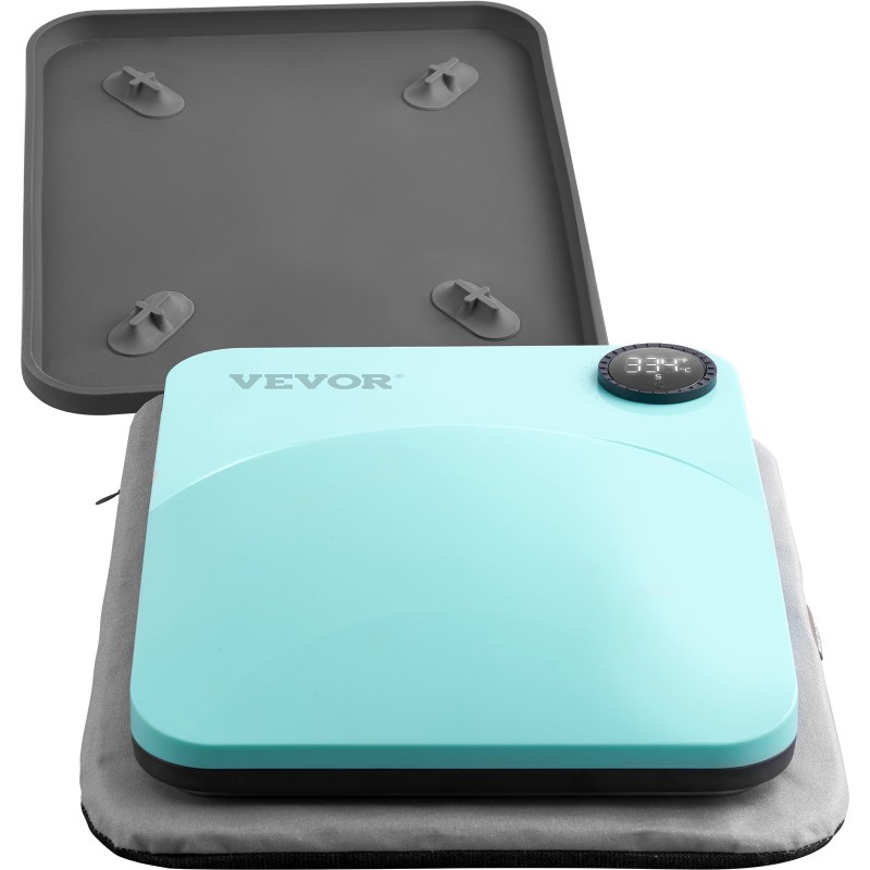 Kompakti PTFE-pinnoitettu lämpöprässi 22,8×22,8 cm T-paitoille ja tekstiileille