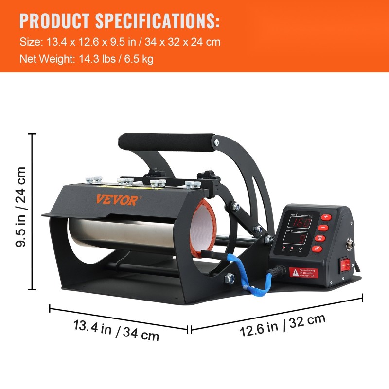 Mukiprässi teräsrungolla silikageelimatolla 11,5 cm ja 22 cm puristimilla värillisellä näyttöpaneelilla