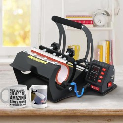 Mukiprässi teräsrungolla silikageelimatolla 11,5 cm ja 22 cm puristimilla värillisellä näyttöpaneelilla