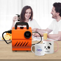 Pieni mukilämpöpuristin keraamisille ja teräsmukeille digitaalinen ajastin sopii 8,2–8,7 cm halkaisijalle