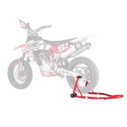 Moottoripyörän takapyöräteline teräs 850 paunan kantavuus kompaktit mitat punainen