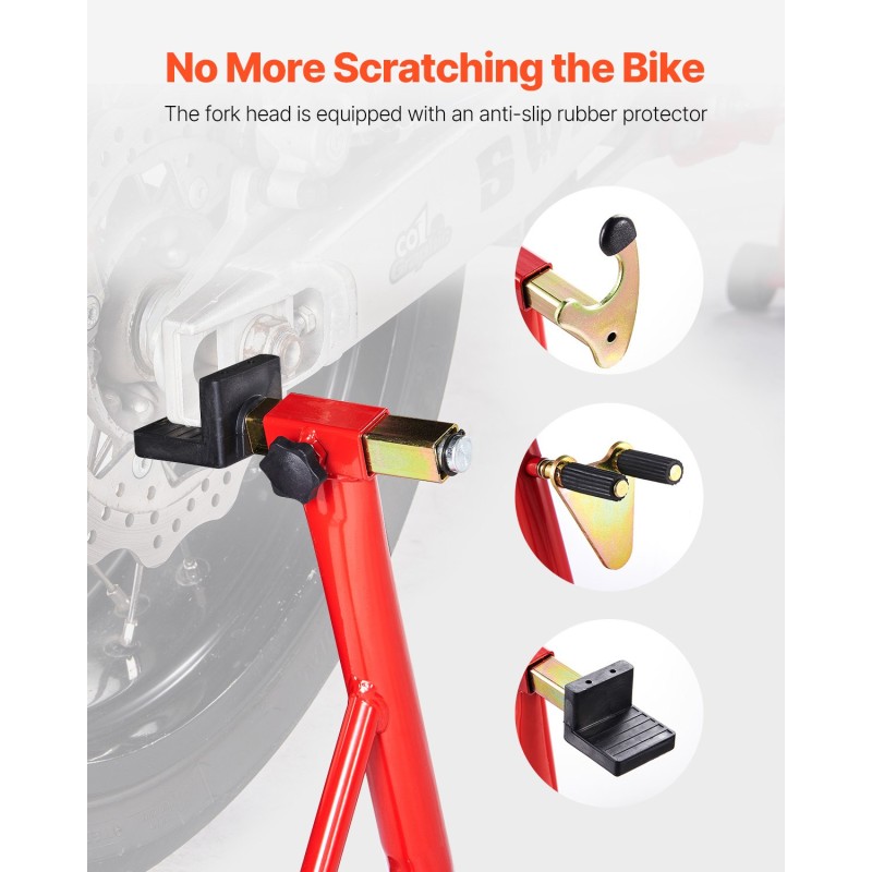 Moottoripyörän etu- ja takatelineyhdistelmä 850 paunan kantavuus sinkkiseospinnoitetut haarukat