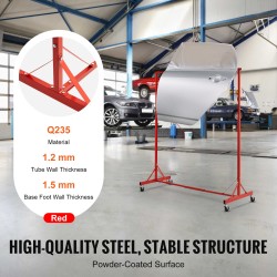 Maalausteline teräsrunkoinen säädettävä 1,52–2,13 metriä 30 kilogramman kantavuus 8 koukkua auton osille