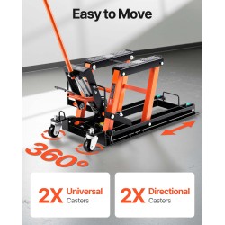 Hydraulinen moottoripyöränostin 0,7 tonnia 120–385 millimetriä nostokorkeus 360 asteen pyörillä