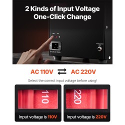 Jännitemuunnin 3000W kaksisuuntainen 110V ja 220V metallikotelo 8 pistorasiaa USB- ja Type-C-liitännät