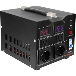 Jännitemuunnin 2000VA kaksisuuntainen 110V ja 220V 6 lähtöä metallikotelo