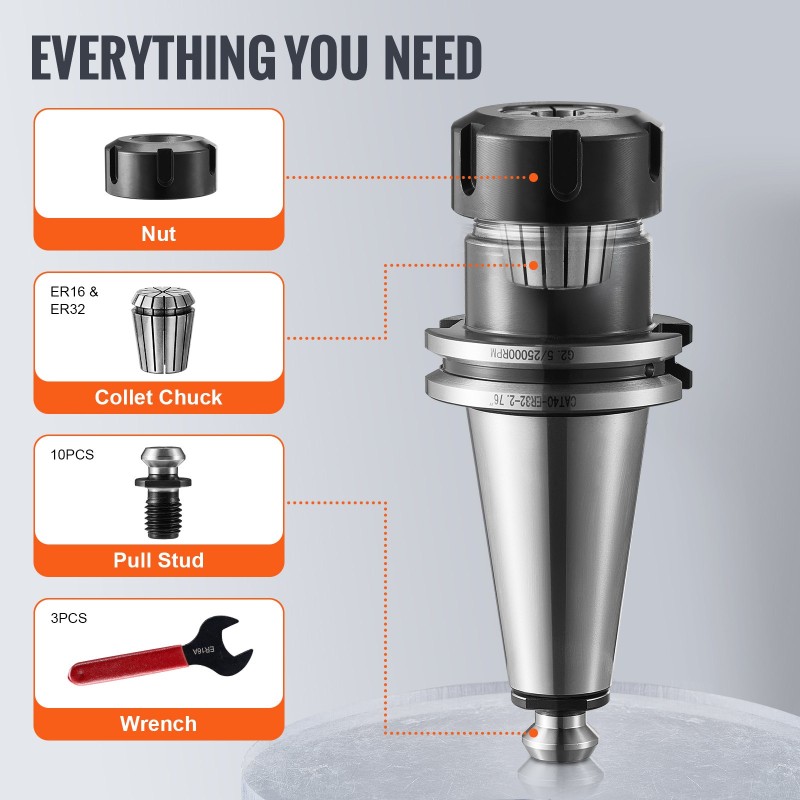 CAT40-istukkapakkaus 35 kpl seosterästä ER16 ER32 jyrsinkoneisiin pylväsporakoneisiin kalvinkoneisiin
