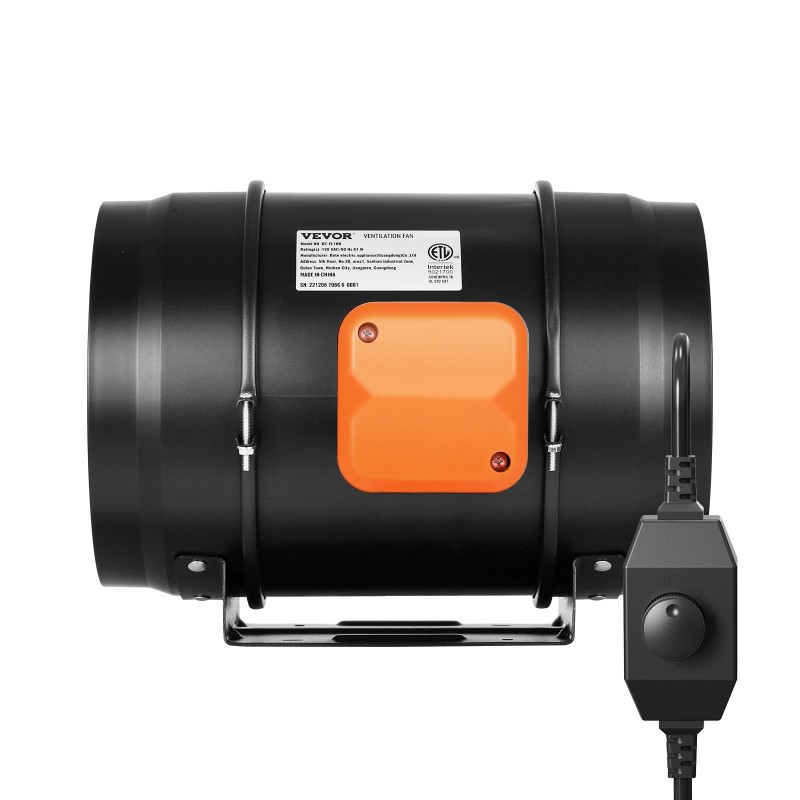 Kanavapuhallin 203 mm kuparikäämitty moottori ilmavirta 860 m³/h säädettävä nopeus kasvihuoneisiin