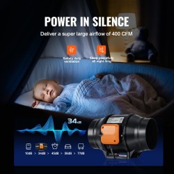 Kanavapuhallin kuparimoottori koko 306x255x212 mm säädettävä nopeus