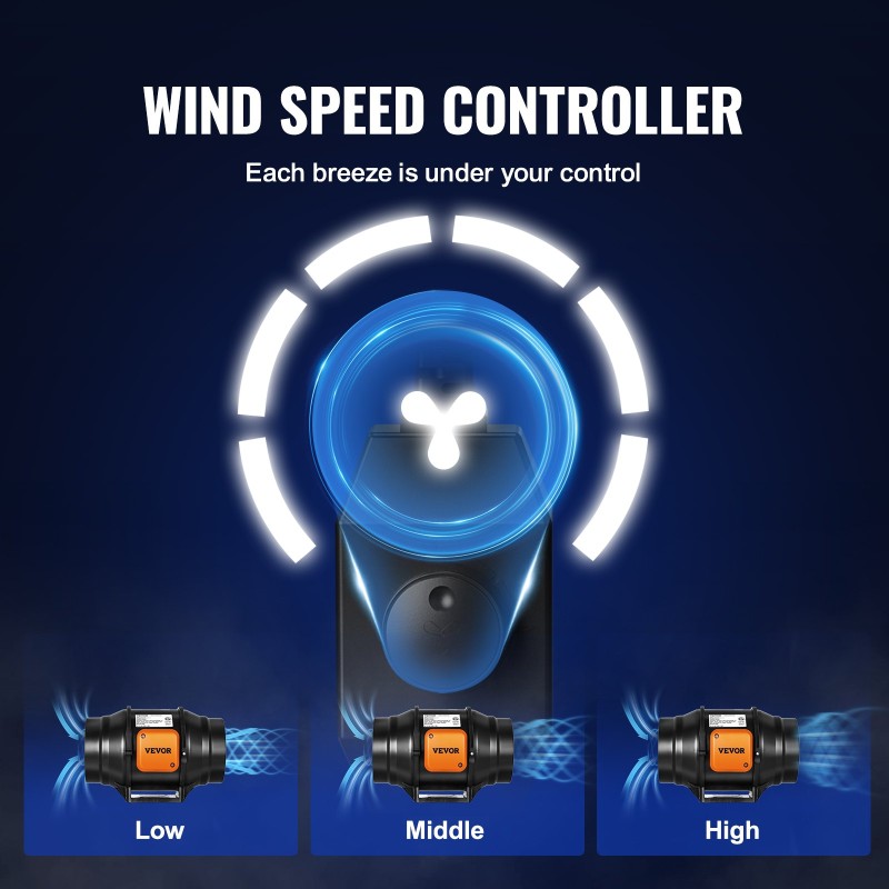 Kanavapuhallin kuparimoottori koko 306x255x212 mm säädettävä nopeus