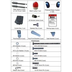 Automaattinen kaksoislehtinen portinavaaja 2 kpl 50W 24V 300kg 2,74m