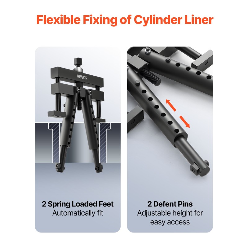 Sylinteriputken ulosvetäjä kestävä teräs 98,43–158,75 mm säädettävillä jaloilla märille sylinteriputkille
