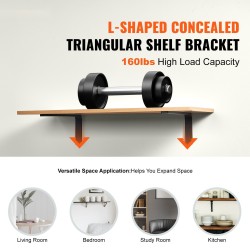 Hyllynkannattimet 4 kpl hiiliteräs 5 mm mattamusta kantavuus 72,6 kg