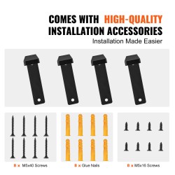 Hyllynkannattimet 4 kpl hiiliteräs 5 mm mattamusta kantavuus 72,6 kg