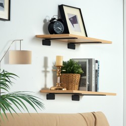 Hyllynkannattimet hiiliterästä 5 mm mattamusta 261x100x45 mm 6 kpl