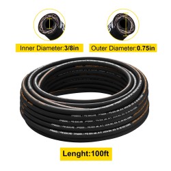 Hydrauliletku synteettisestä kumista 3/8 tuuman 30,5 metriä kahdella teräslankapunoksella