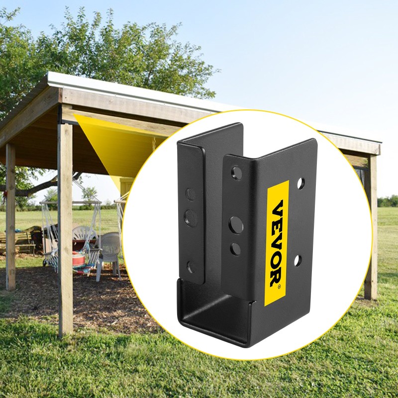 Piilolaippainen palkkikannatin 2 x 4 puulle Q235 teräslevy musta 12 kpl