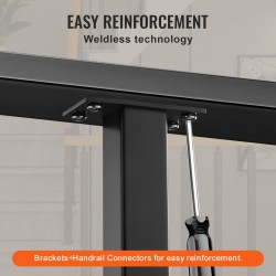 Kaapelikaidantolppa 36 tuuman 1,5×1,5 tuumaa ruostumaton teräs musta reiätön