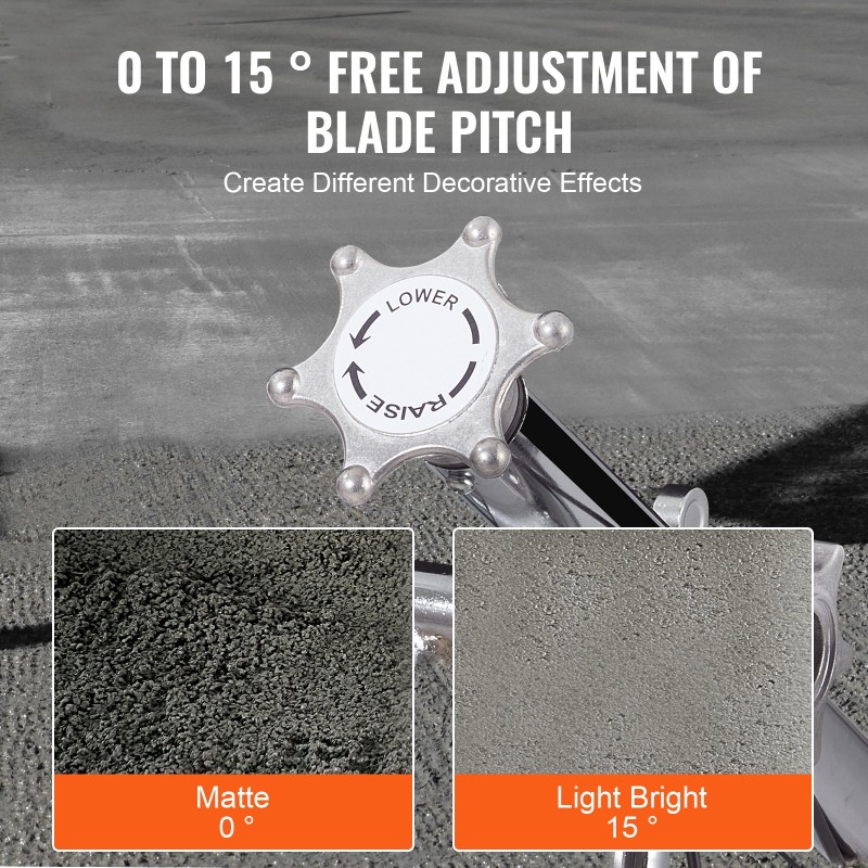 Käveltävä betoninjyrsin teräsrunkoinen 610 mm kellutuslautasella 6 hv bensiinimoottorilla