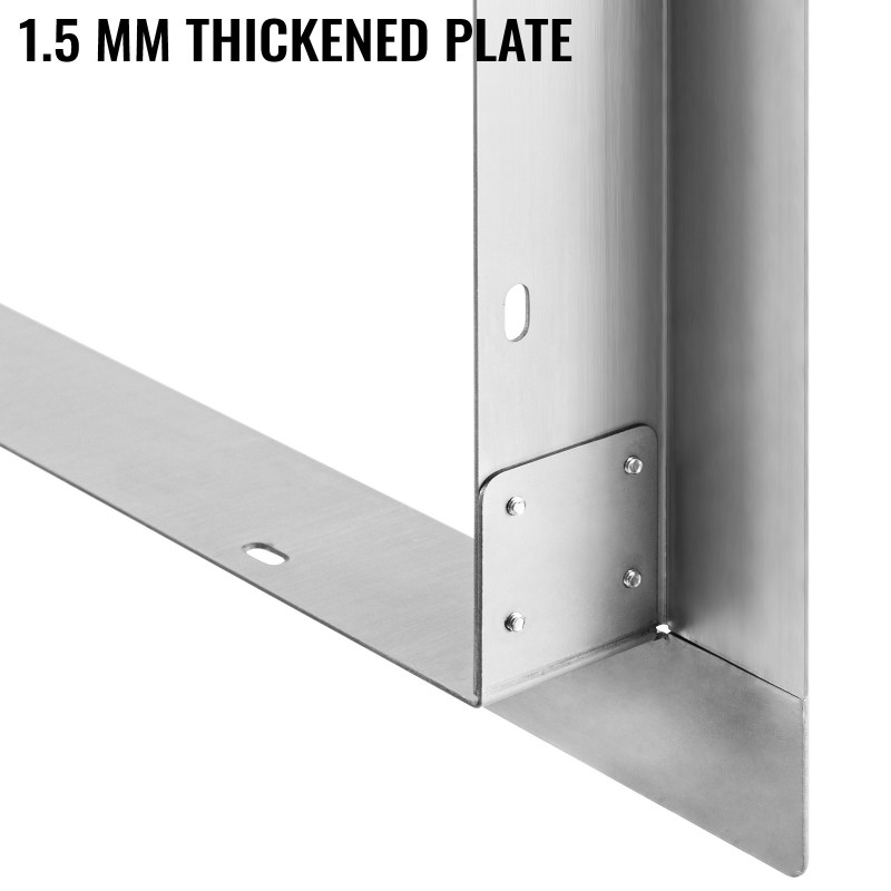 Ulkogrillin viimeistelykehys ruostumatonta terästä 309 x 457 mm aukolla kaksipuoliselle sivupolttimelle