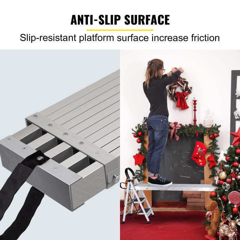 Teleskooppinen alumiinityölauta 2,31–3,83 m 200 kg kantavuus 325 mm leveä askelpinta