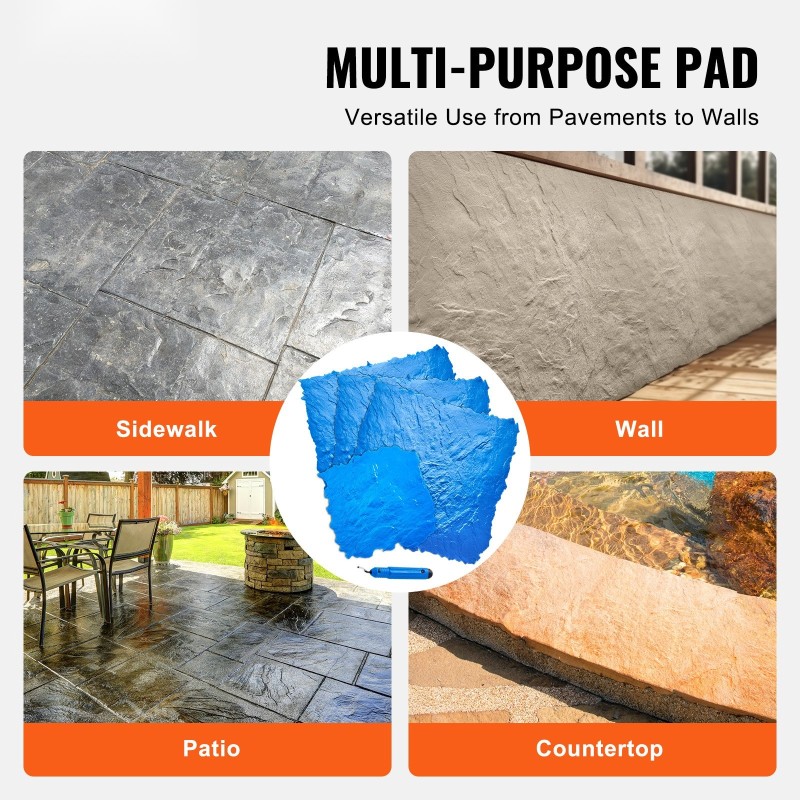 Betonin leimausmatot polyuretaani liuskekivi 900x900 mm ja 500x500 mm 4 kpl