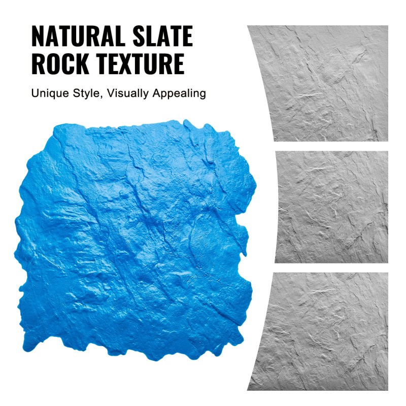 Betonin polyuretaaninen kuviomatto 18 x 18 tuumaa liuskekivi sininen höyhenreunainen