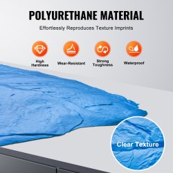 Betonin polyuretaaninen kuviomatto 18 x 18 tuumaa liuskekivi sininen höyhenreunainen