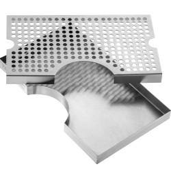 Tippa-allas 304-ruostumatonta terästä 300x180x25 mm 4 kumityynyä irrotettava kansi