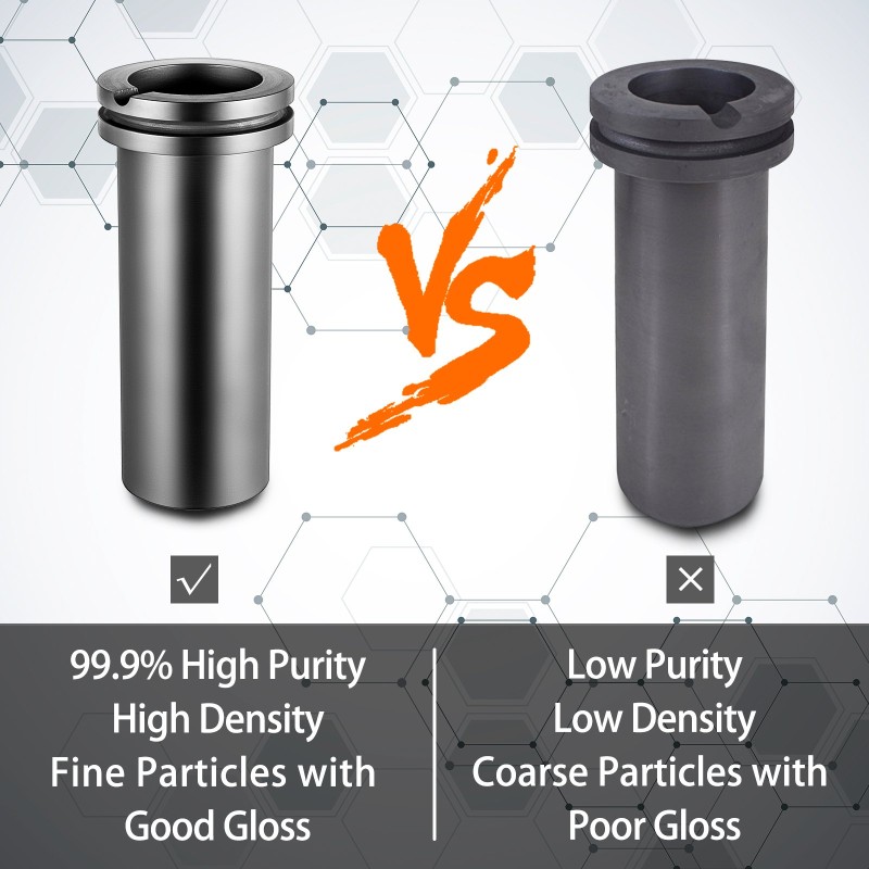 Grafiittisulatusastia 3 kg 99,9 prosenttinen grafiitti 1300 asteen kaatonokka kullan sulatukseen