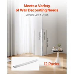 Alumiiniseos seinän kulmasuoja L-mallinen 90 asteen 50x50x1217mm 12 kpl 3M-teippi