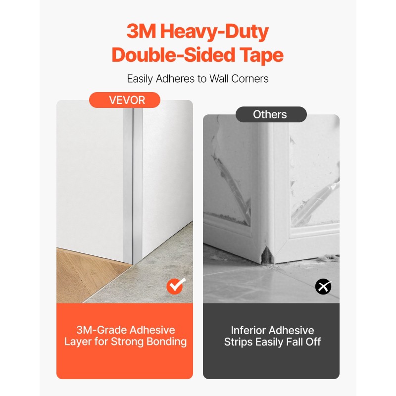 Seinän kulmasuojat 304-ruostumatonta terästä 38x38x1217 mm 10 kpl 90 asteen kulma