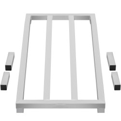 Alumiininen lattiatason säilytysteline 48 tuumaa leveä 20 tuumaa syvä 817 kiloa kantava