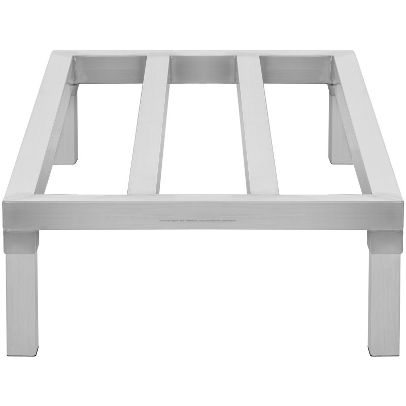 Alumiininen lattiatason säilytysteline 48 tuumaa leveä 20 tuumaa syvä 817 kiloa kantava