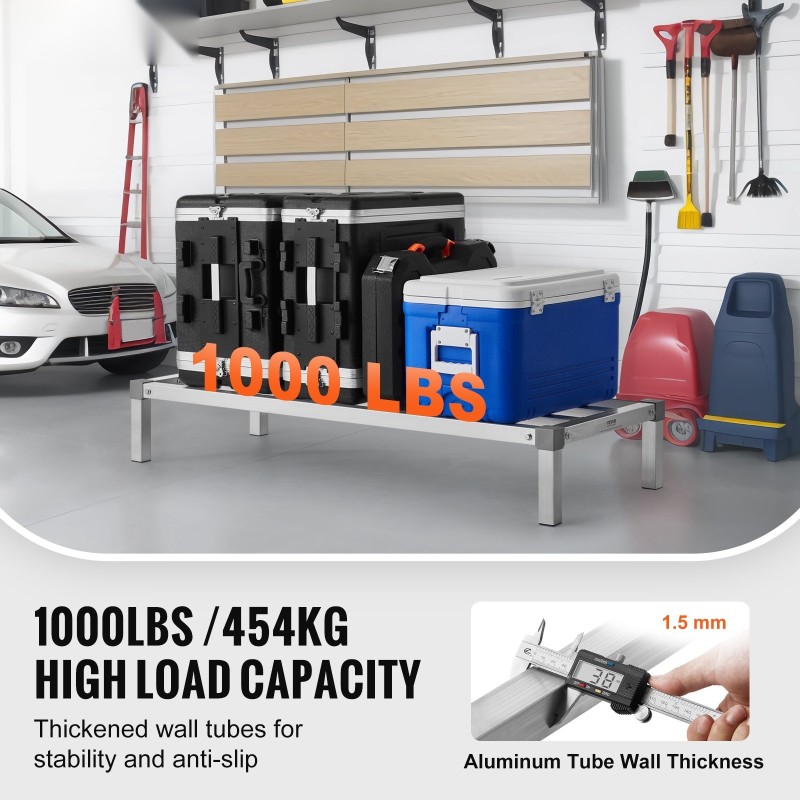 Alumiininen hitsattu dunnage-hylly 1219 x 508 mm 203 mm 454 kg kantavuus