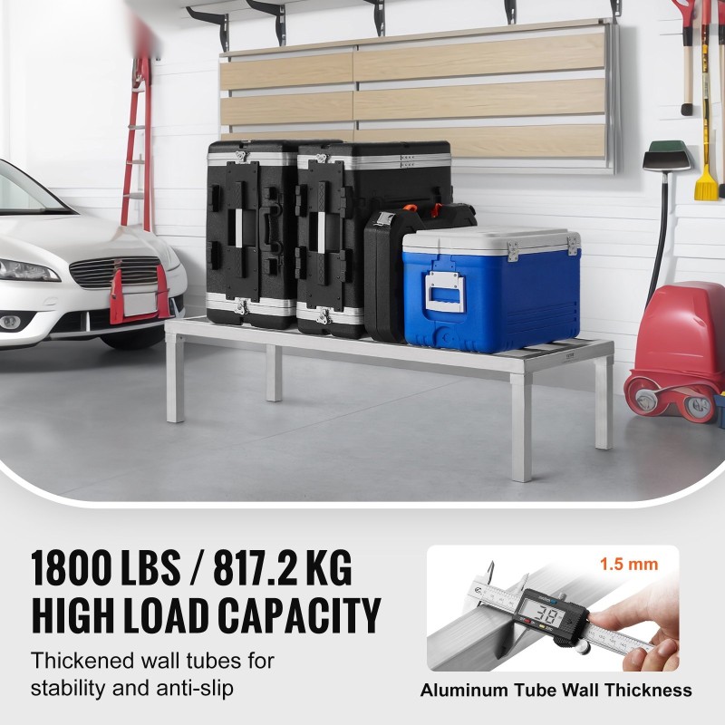 Alumiininen varastohylly 1219 x 508 x 305 mm kantavuus 817 kg