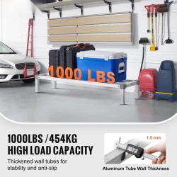 Alumiininen lattiatasoinen varastohylly 48x14 tuumaa 8 tuumaa korkea 454 kg kantava