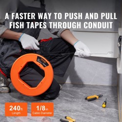 Eristävä vetojousi mangaaniterästä 73,2 m 3 mm sähkökaapeleiden vetoon