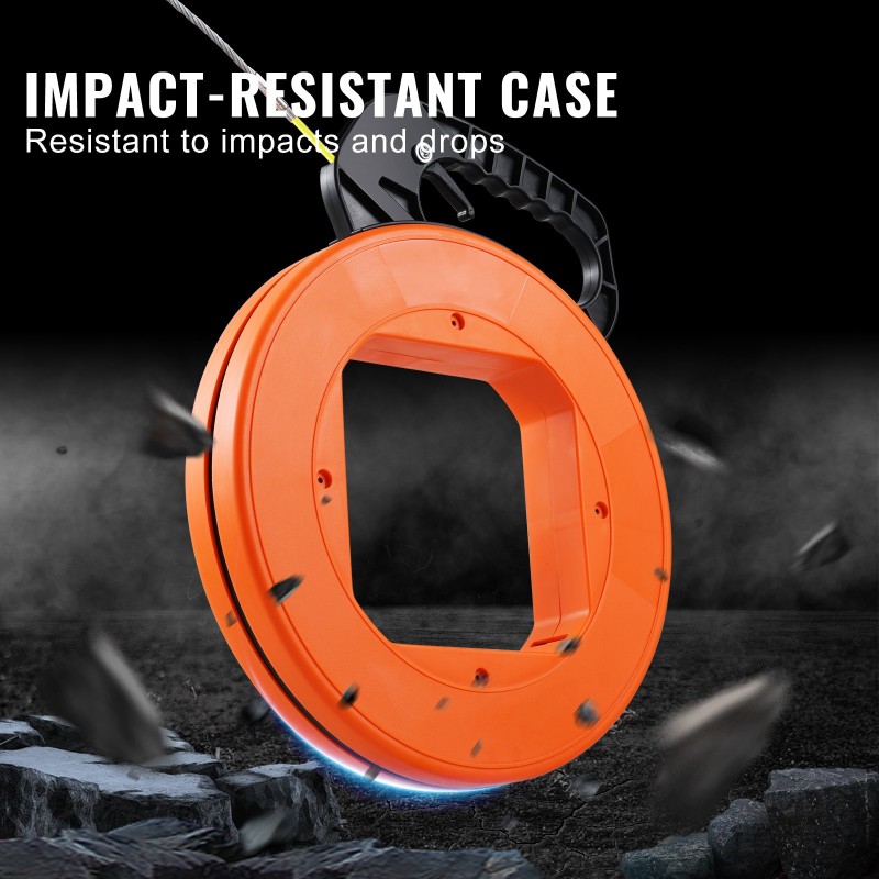 Lasikuituinen vetojousi 30,5 m 4,23 mm muovikela nikkeloitu hiiliteräspää peukalolukko