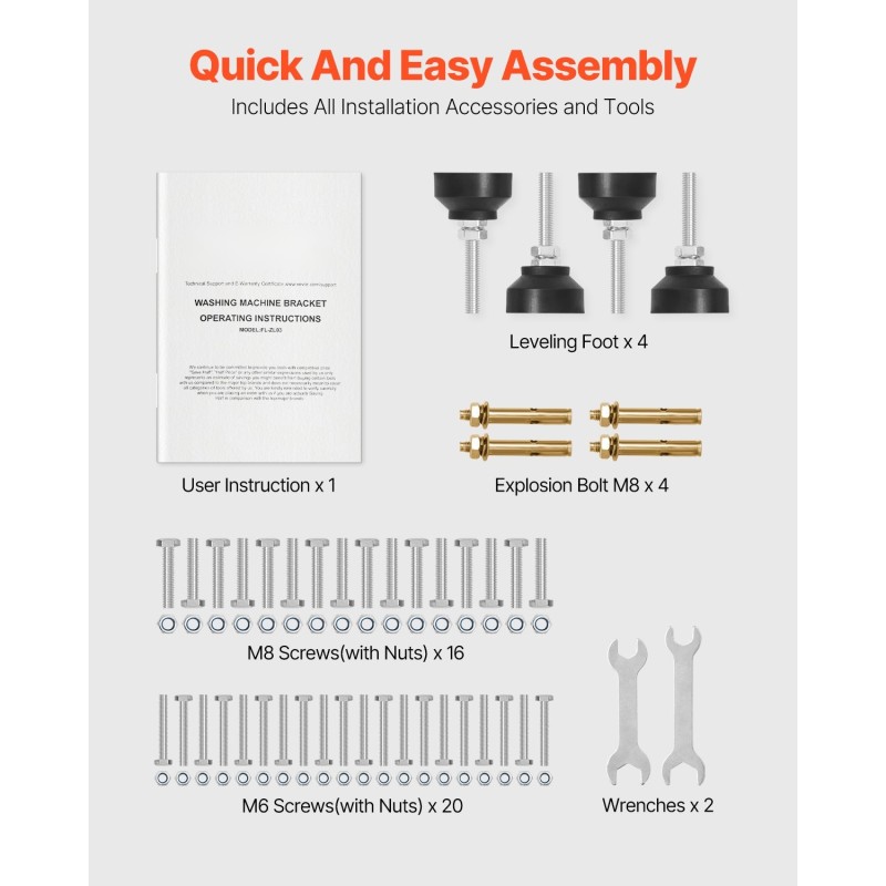 Pesukoneen ja kuivaajan jalusta hiiliteräs kantavuus kaksisataakuusikymmentäseitsemän kilogrammaa kaksitasoinen neljä