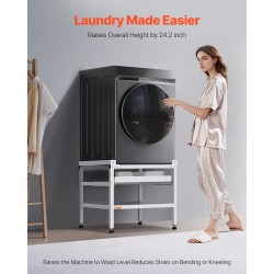 Pesukoneen ja kuivausrummun koroke hiiliteräs 640×635×615 mm 136 kg 4 säädettävää jalkaa