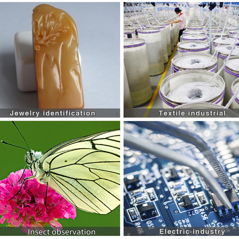 Trinokulaarinen stereomikroskooppi alumiini-sinkkiseos 3,5–90× pilarijalustalla kameraliitännällä säädettävällä työetäisyydellä