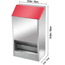Siipikarjan ruokinta-automaatti galvanoitu teräs 22,6 kg seinäkiinnitteinen