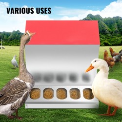 Siipikarjan syöttölaite sinkitty teräs 11,3 kilon kapasiteetti kymmenen syöttöpaikkaa