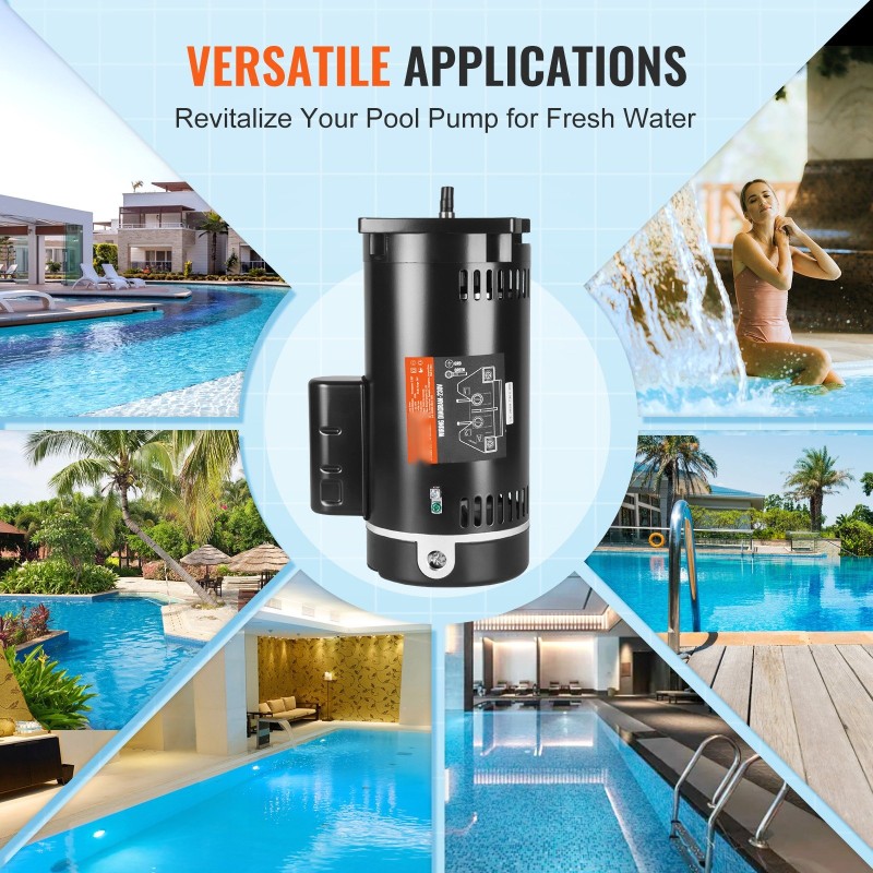 Allaspumppumoottori 2 hv 230 V 3450 kierrosta minuutissa 56Y neliölaippa vastapäivään pyörivä