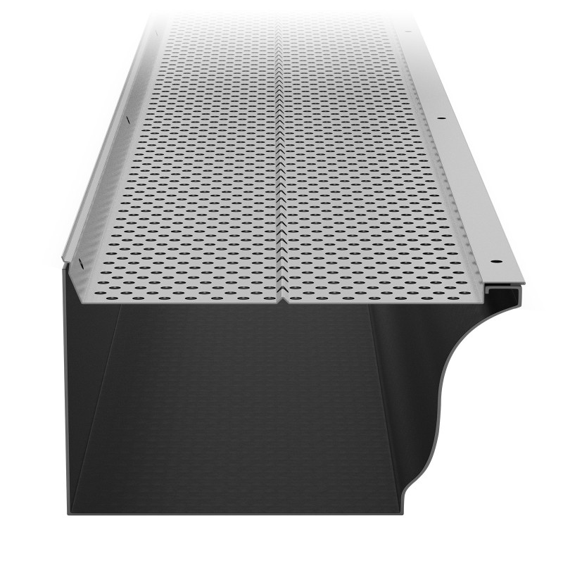 Alumiiniset ränninsuojalevyt 152 mm leveys 52 kappaletta 63,4 m 4 mm reiät