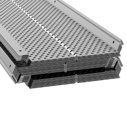 Alumiininen rännisuoja 152 mm 26 osaa 264 cm 4 mm reiät