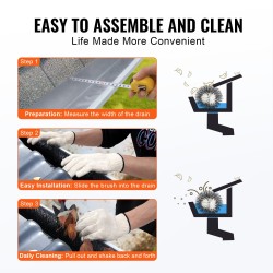 Rännisharja polypropeeniharjaksilla ja galvanoidulla teräsytimellä 36,6 m 110 mm 40 kpl