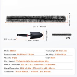 Kouraharjasarja maasta asennettava polypropeeni sinkitty teräslanka 110 mm 24,4 m 27 kpl