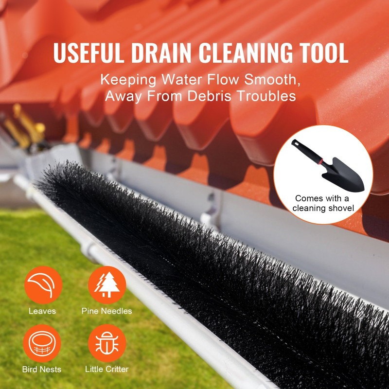 Räystäskouruharja polypropeeniharjakset ja galvanoitu teräslanka 18,3 m halkaisija 133 mm 20 kpl